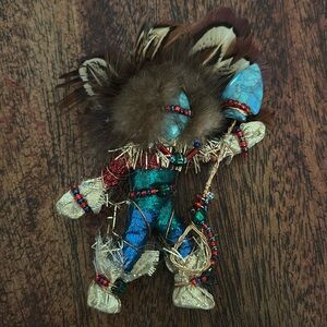Vintage Handmade Kachina Pin Brooch